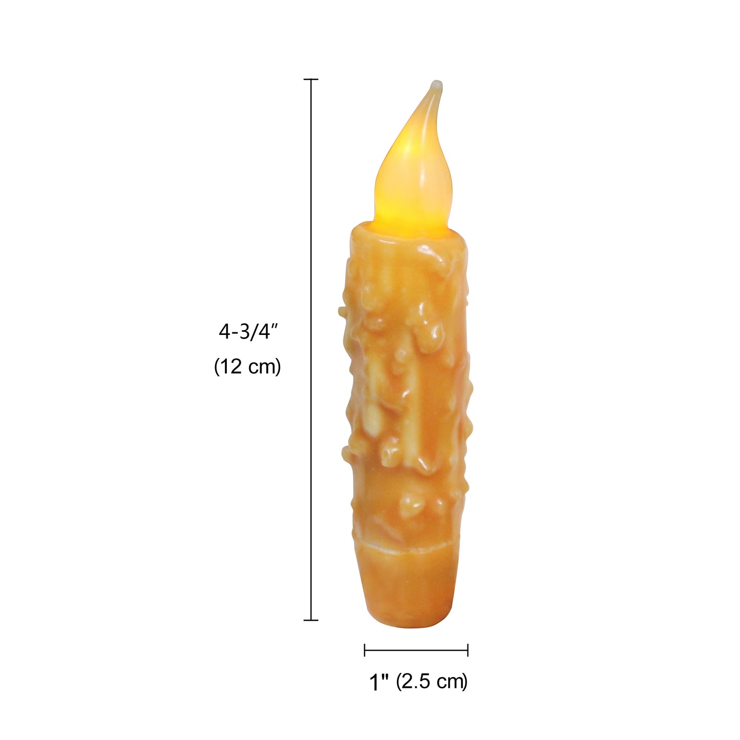 CVHOMEDECO. Real Wax Hand Dipped Battery Operated LED Timer Taper Candles Rustic Primitive Flameless Lights Decor, 4.75 Inch, Orange, 6 PCS in a Package