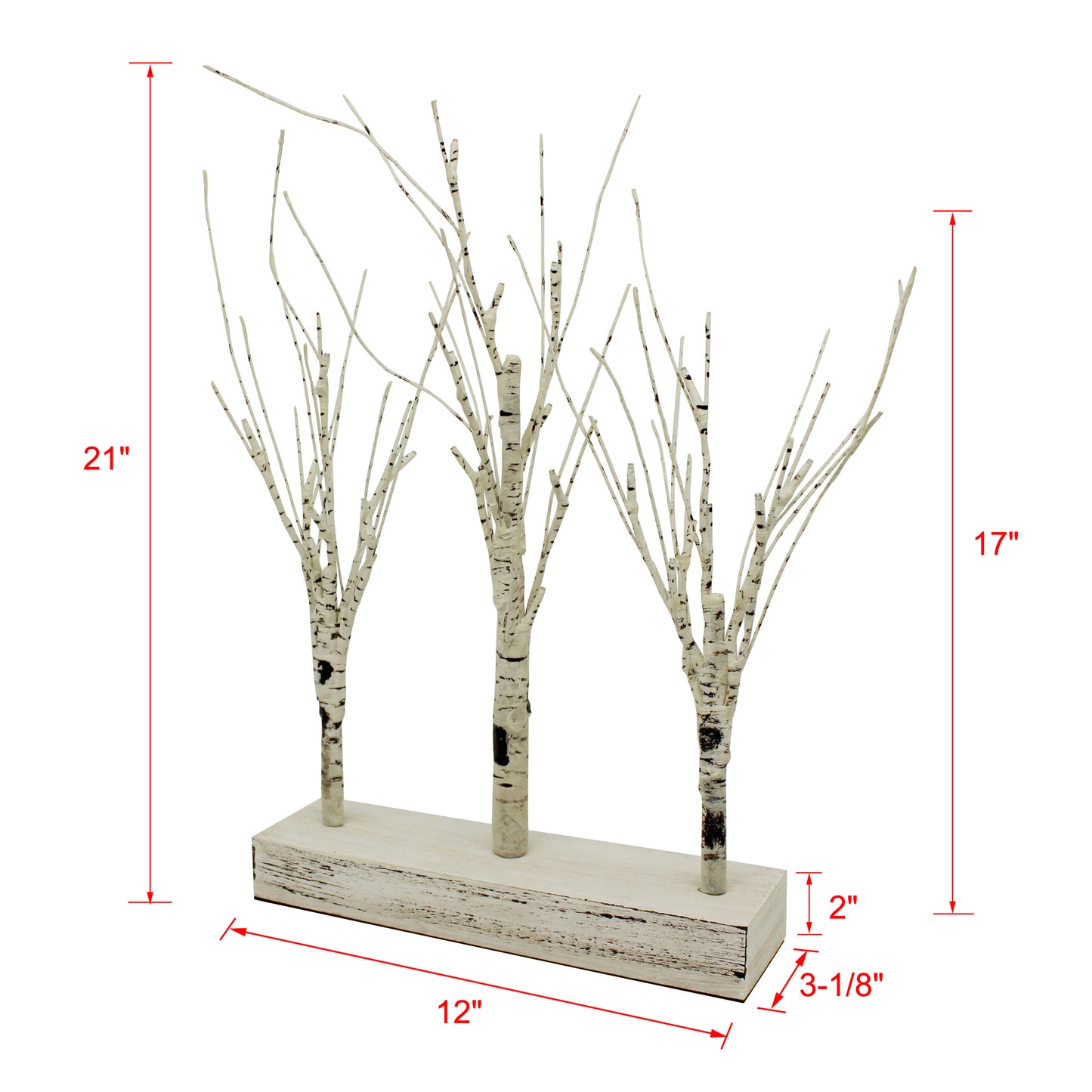 CVHOMEDECO. Battery Operated w/Timer Illuminated Birch Tree Centerpiece Lighted Three Trees Tabletop LED Lights, For Home/Party/Wedding/Festival/Indoor Decoration, 21 Inch