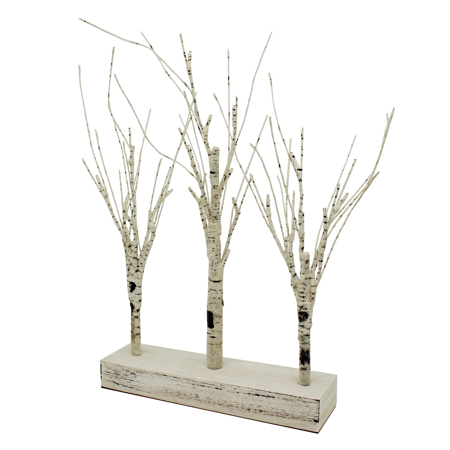 CVHOMEDECO. Battery Operated w/Timer Illuminated Birch Tree Centerpiece Lighted Three Trees Tabletop LED Lights, For Home/Party/Wedding/Festival/Indoor Decoration, 21 Inch