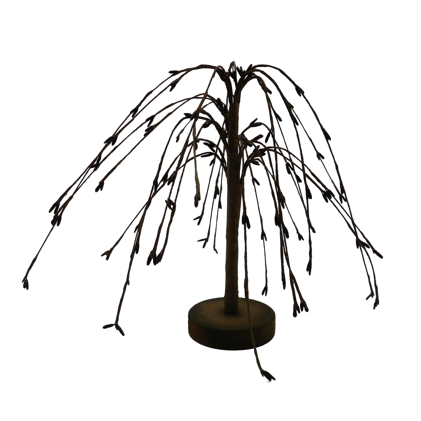 CVHOMEDECO. Burgundy Pip Berry Weeping Willow Tree Country Vintage Decoration Art, 7 Inch