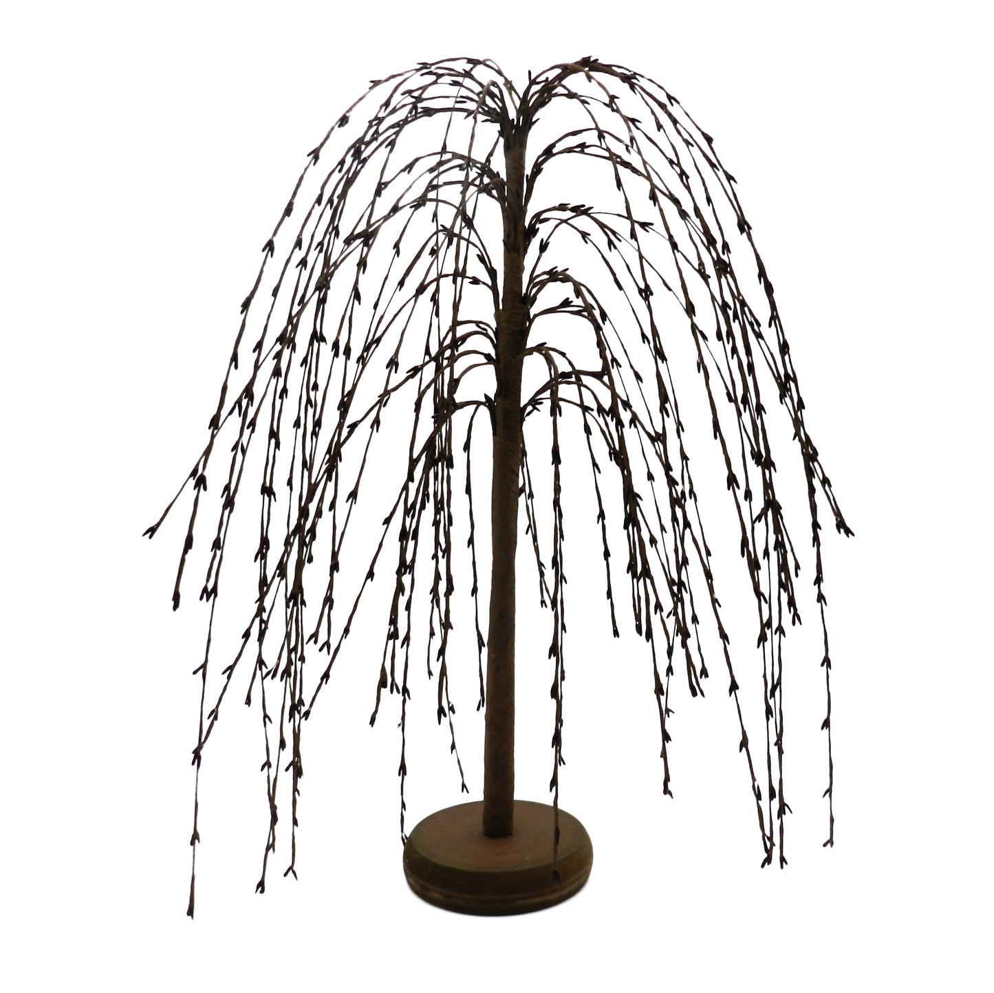 CVHOMEDECO. Burgundy Pip Berry Weeping Willow Tree Primitive Vintage Decoration Art, 18 Inch