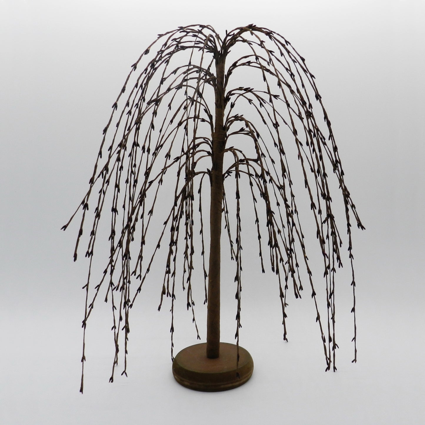 CVHOMEDECO. Burgundy Pip Berry Weeping Willow Tree Primitive Vintage Decoration Art, 18 Inch
