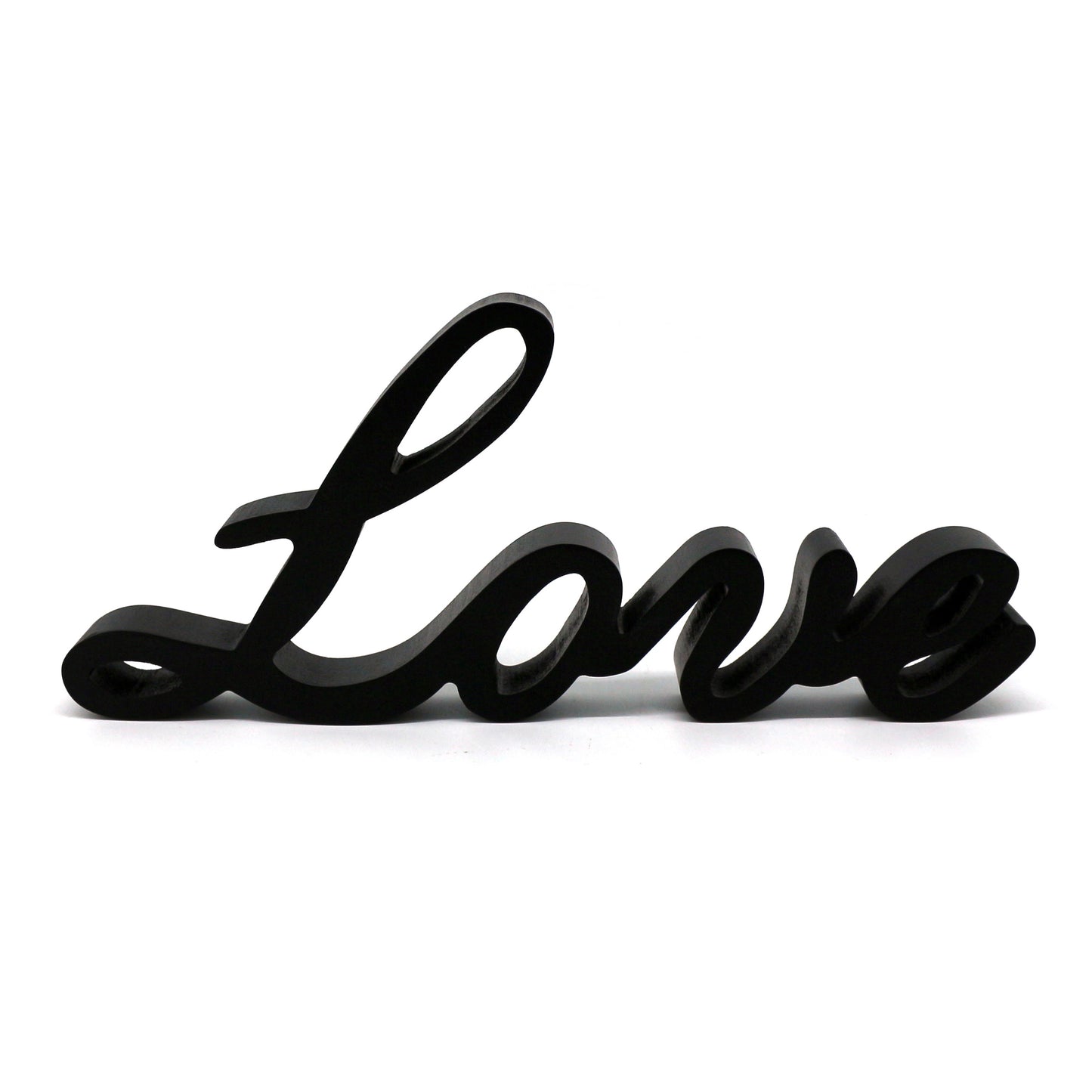 CVHOMEDECO. Black Wooden Words Sign Free Standing "Love" Desk/Shelf/Home Wall/Office Decoration Art, 10.25 x 4.5x 1 Inch