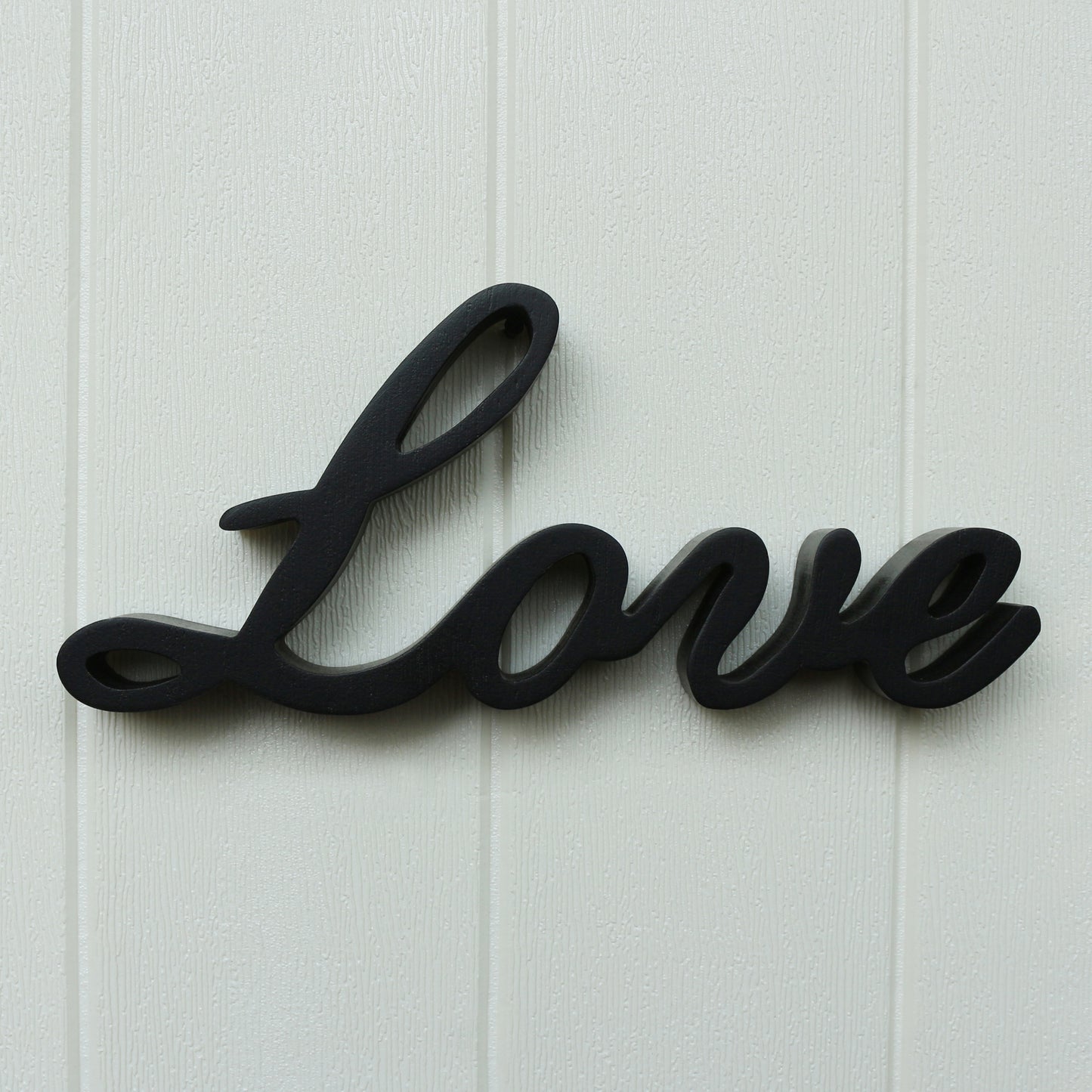 CVHOMEDECO. Black Wooden Words Sign Free Standing "Love" Desk/Shelf/Home Wall/Office Decoration Art, 10.25 x 4.5x 1 Inch