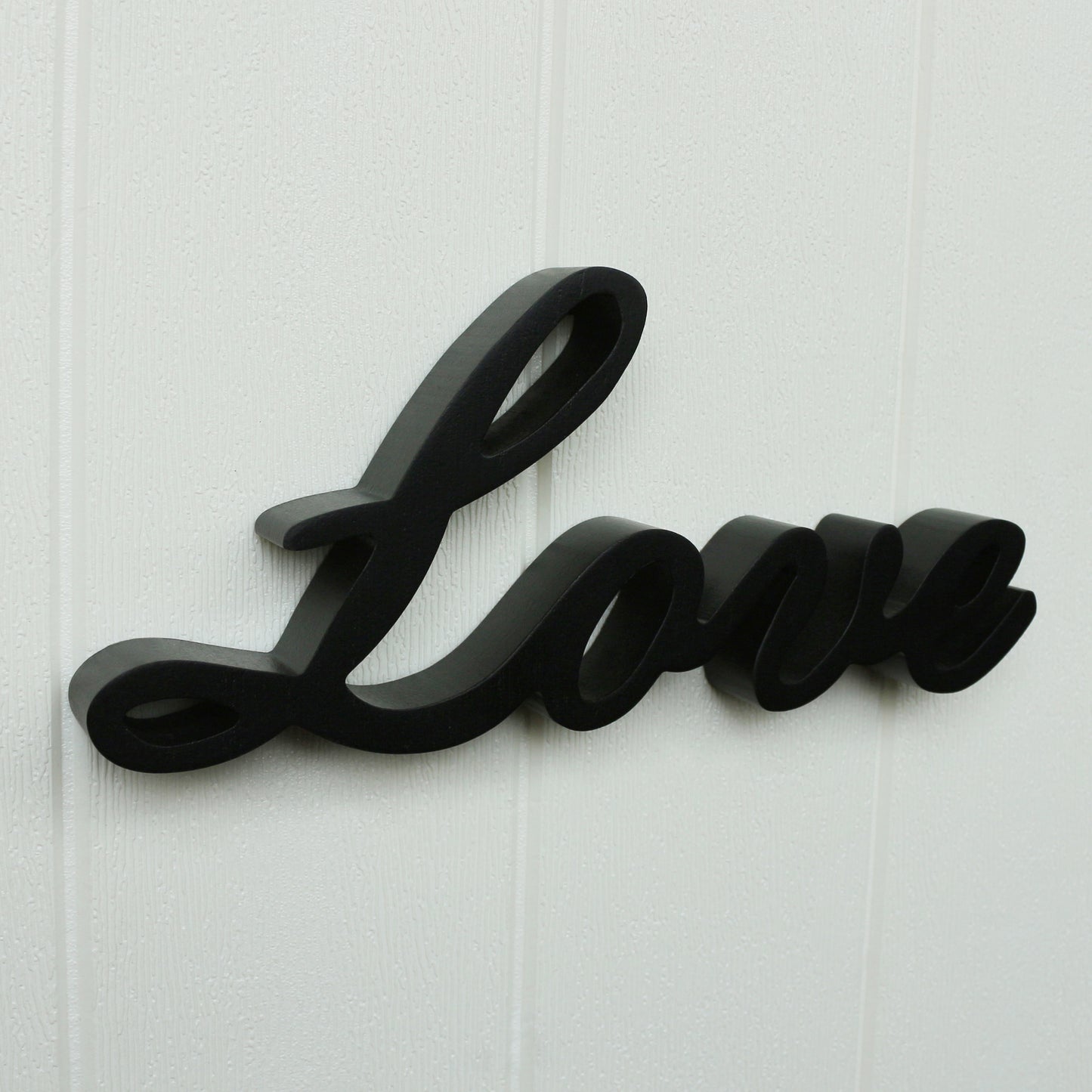 CVHOMEDECO. Black Wooden Words Sign Free Standing "Love" Desk/Shelf/Home Wall/Office Decoration Art, 10.25 x 4.5x 1 Inch