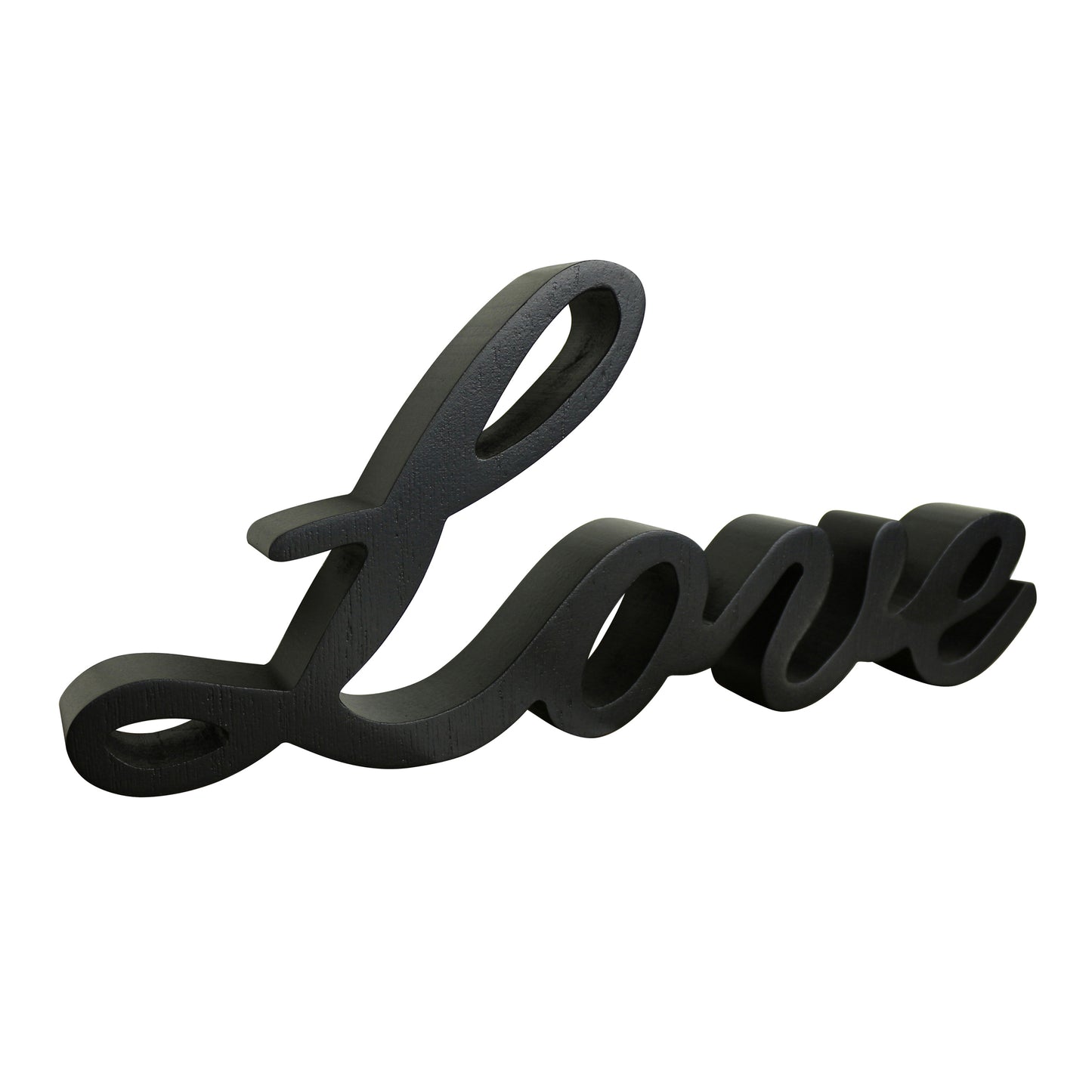 CVHOMEDECO. Black Wooden Words Sign Free Standing "Love" Desk/Shelf/Home Wall/Office Decoration Art, 10.25 x 4.5x 1 Inch