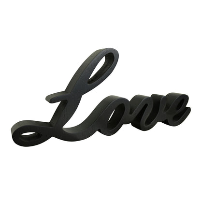 CVHOMEDECO. Black Wooden Words Sign Free Standing "Love" Desk/Shelf/Home Wall/Office Decoration Art, 10.25 x 4.5x 1 Inch