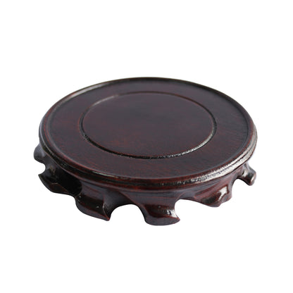 CVHOMEDECO. Rustic Antique Solid Wood Circular Display Stand Vase Pot Base Fishbowl Pedestal Stand.