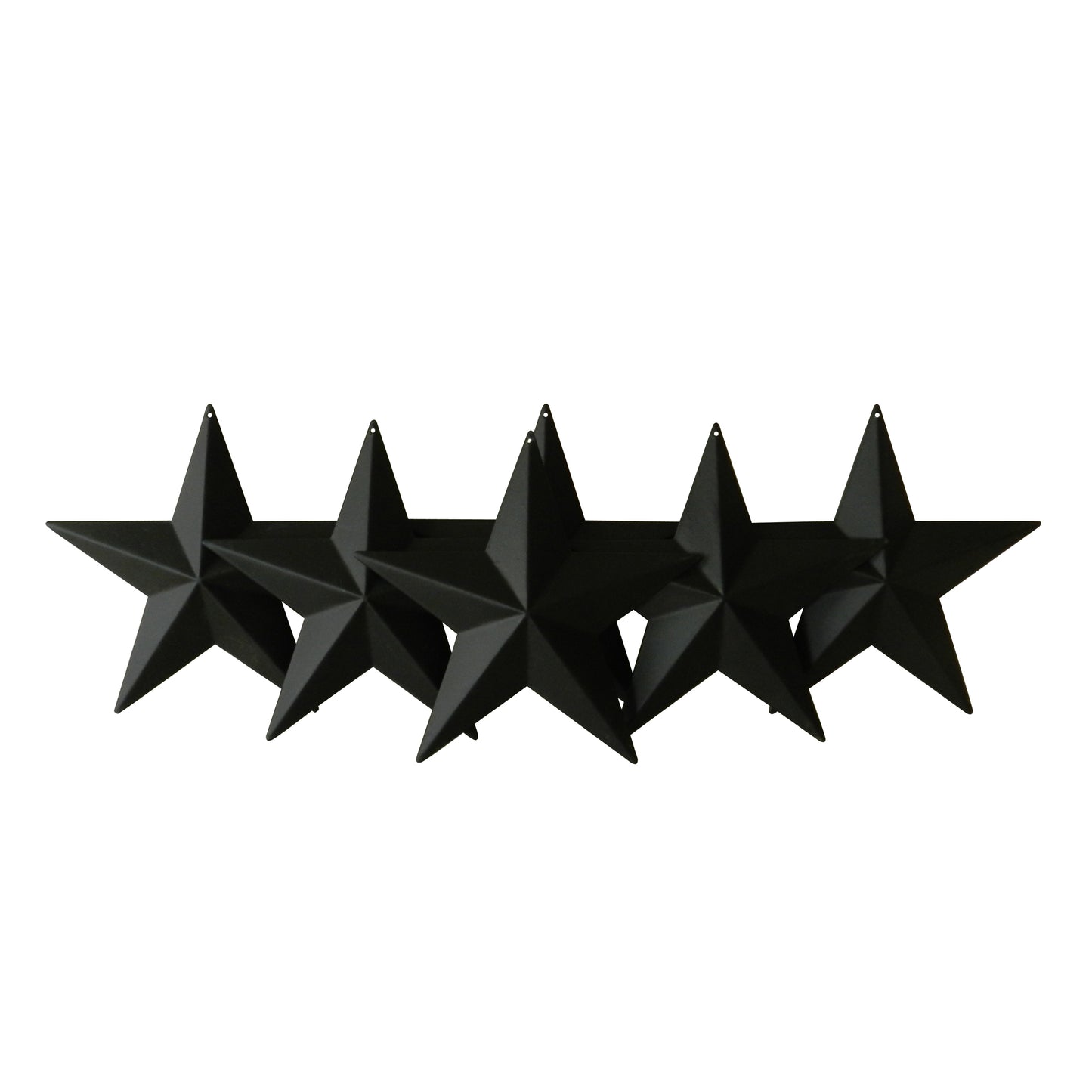 CVHOMEDECO. Country Rustic Antique Vintage Gifts Black Metal Barn Star Wall/Door Decor, 5.5 Inch, Set of 6.