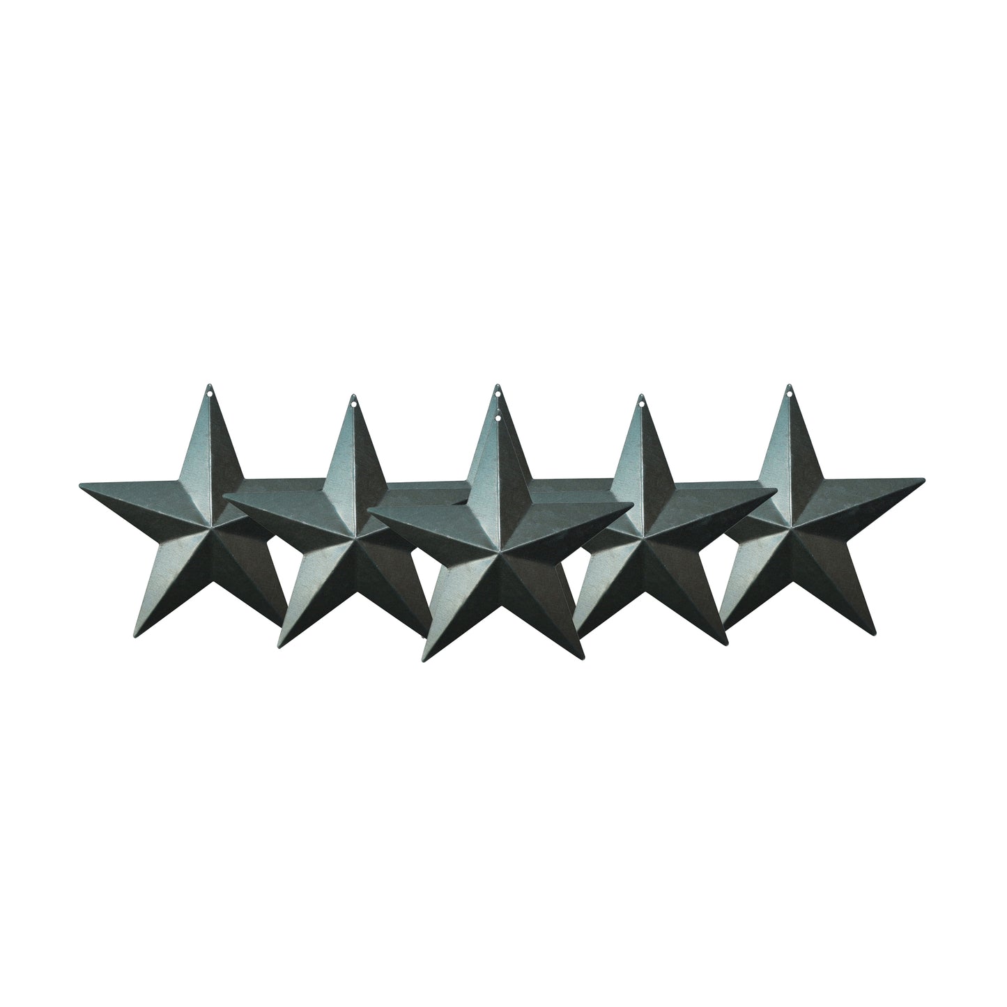 CVHOMEDECO. Country Rustic Antique Vintage Gifts Grungy Desert Sage Metal Barn Star Wall/Door Decor, 4 Inch, Set of 6.