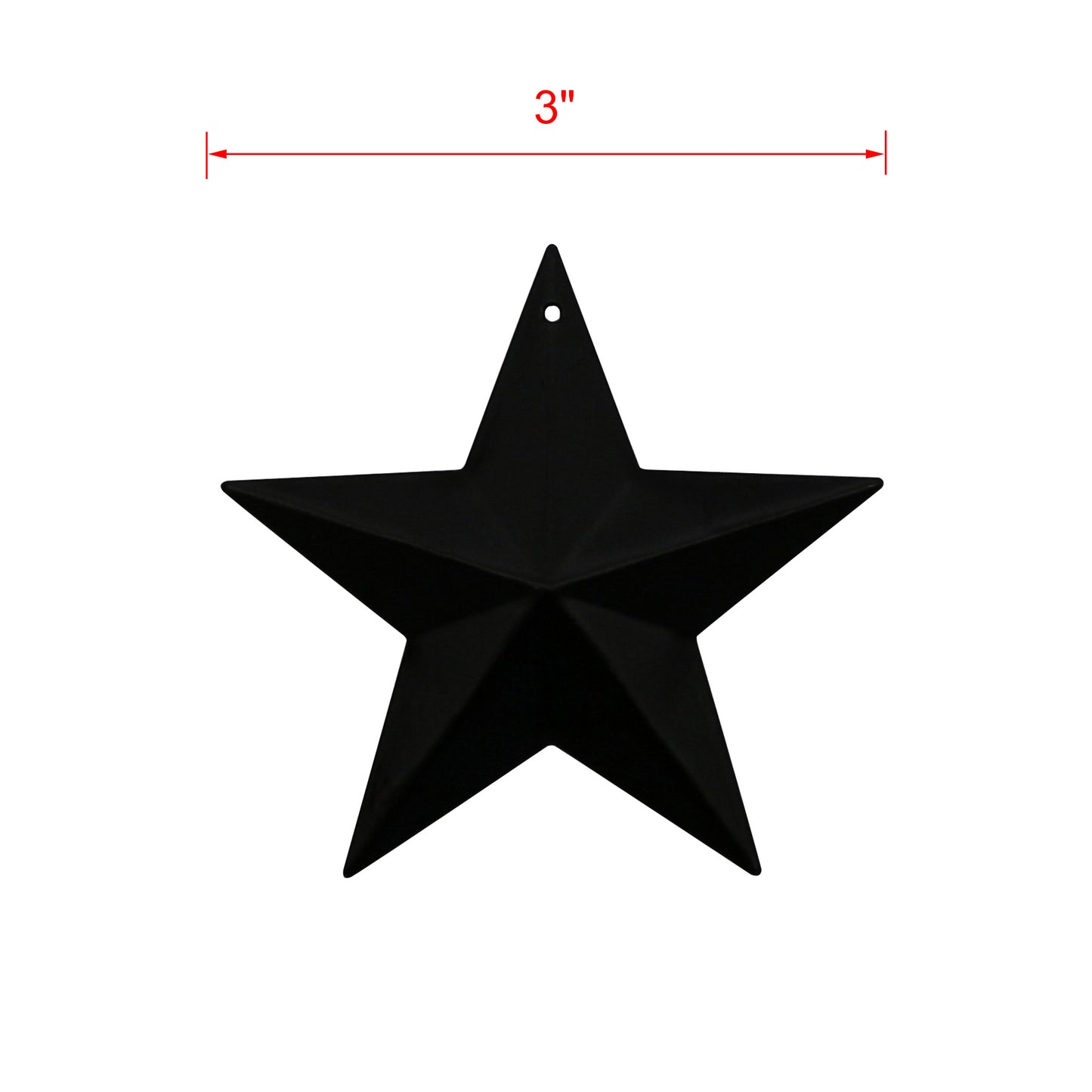 CVHOMEDECO. Country Rustic Primitive Vintage Gifts Black Metal Barn Star Wall/Door Decor, 3 Inch, Set of 12.