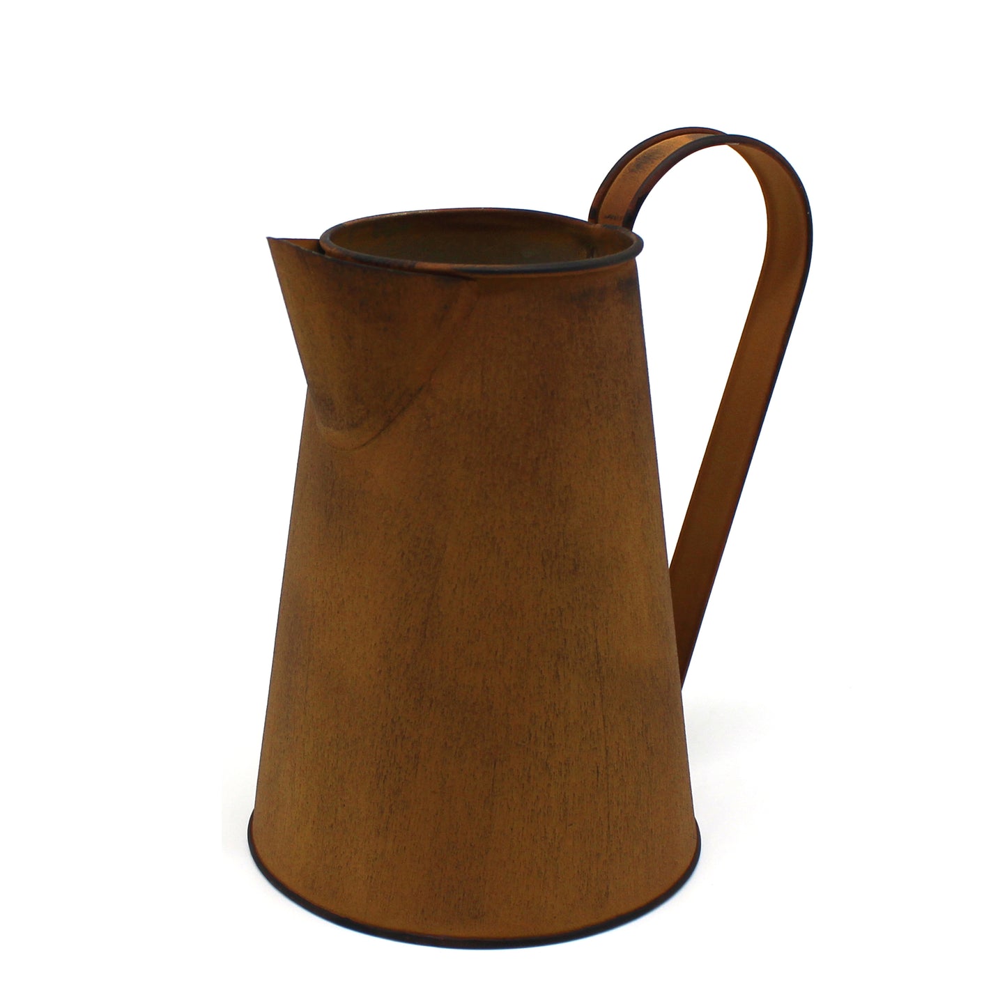 CVHOMEDECO. 7 Inch Rusty Milk Pitcher, Country Rustic Primitives Metal Watering Can Jug Vase for Home and Garden Décor.