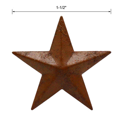 CVHOMEDECO. Primitives Rustic Country Décor. Rusty Mini Metal Barn Star Home Decorative Accents, 1.5 Inch, Set of 24