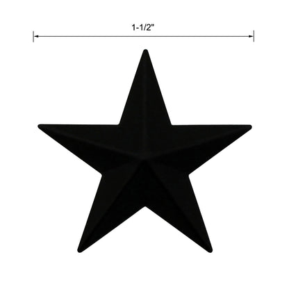 CVHOMEDECO. Primitives Rustic Country Décor. Black Mini Metal Barn Star Home Decorative Accents, 1.5 Inch, Set of 52