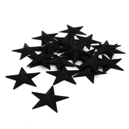 CVHOMEDECO. Primitives Rustic Country Décor. Black Mini Metal Barn Star Home Decorative Accents, 1.5 Inch, Set of 24