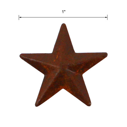 CVHOMEDECO. Primitives Rustic Country Décor. Rusty Mini Metal Barn Star Home Decorative Accents, 1 Inch, Set of 24