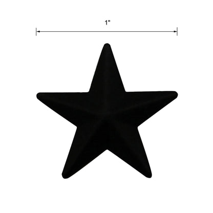 CVHOMEDECO. Primitives Rustic Country Décor. Black Mini Metal Barn Star Home Decorative Accents, 1 Inch, Set of 24