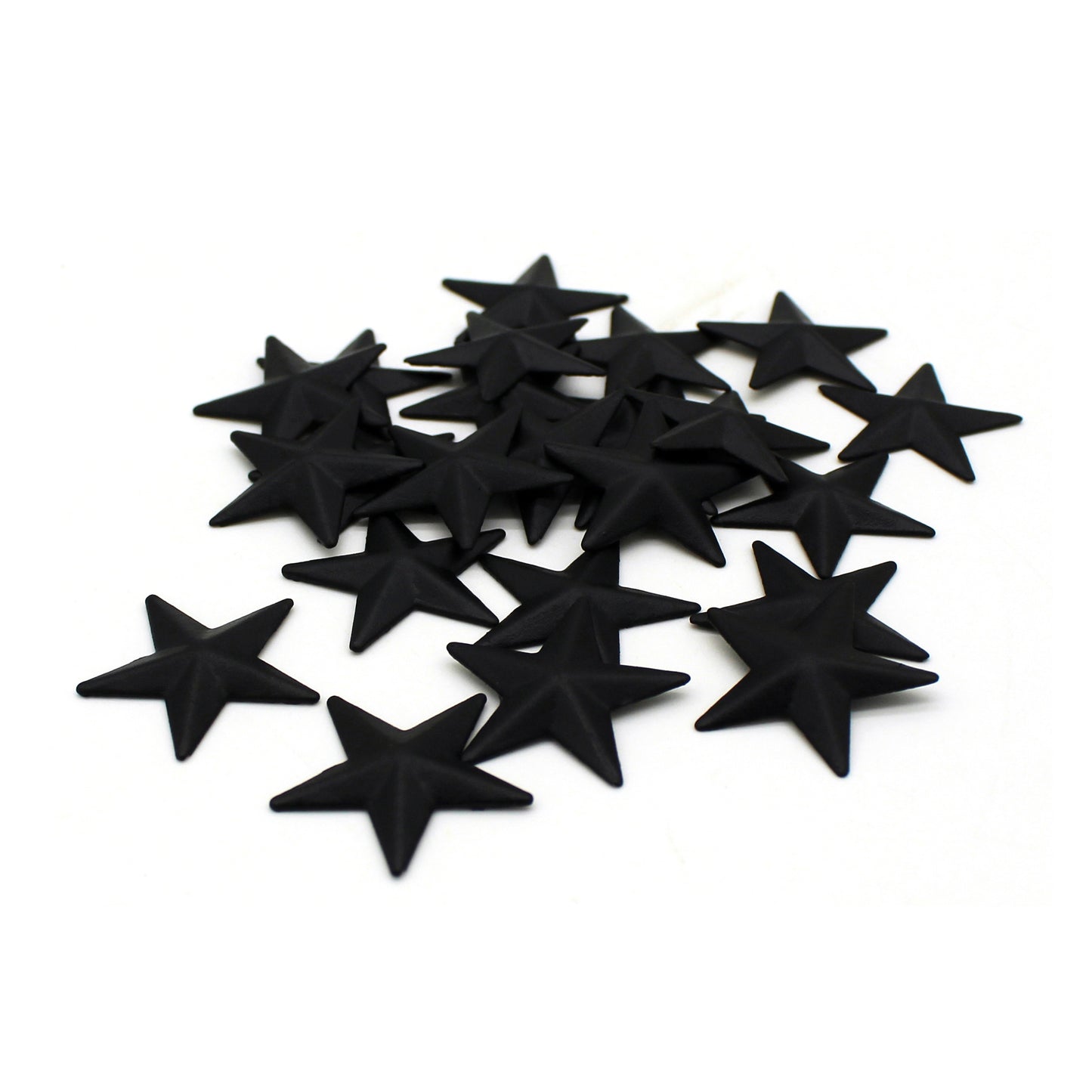 CVHOMEDECO. Primitives Rustic Country Décor. Black Mini Metal Barn Star Home Decorative Accents, 1 Inch, Set of 24