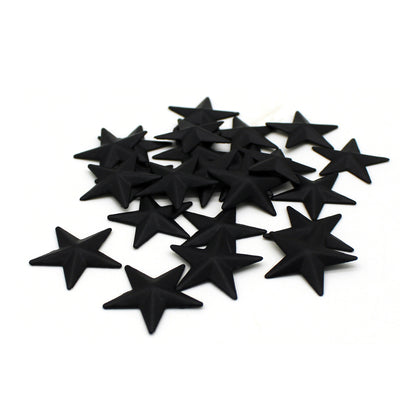 CVHOMEDECO. Primitives Rustic Country Décor. Black Mini Metal Barn Star Home Decorative Accents, 1 Inch, Set of 52