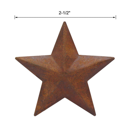 CVHOMEDECO. Primitives Rustic Country Décor. Rusty Small Metal Barn Star Home Decorative Accents, 2.5 Inch, Set of 24