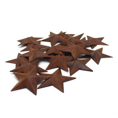 CVHOMEDECO. Primitives Rustic Country Décor. Rusty Small Metal Barn Star Home Decorative Accents, 2.5 Inch, Set of 24