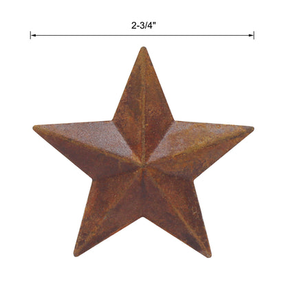 CVHOMEDECO. Primitives Rustic Country Décor. Rusty Small Metal Barn Star Home Decorative Accents, 2.75 Inch, Set of 24