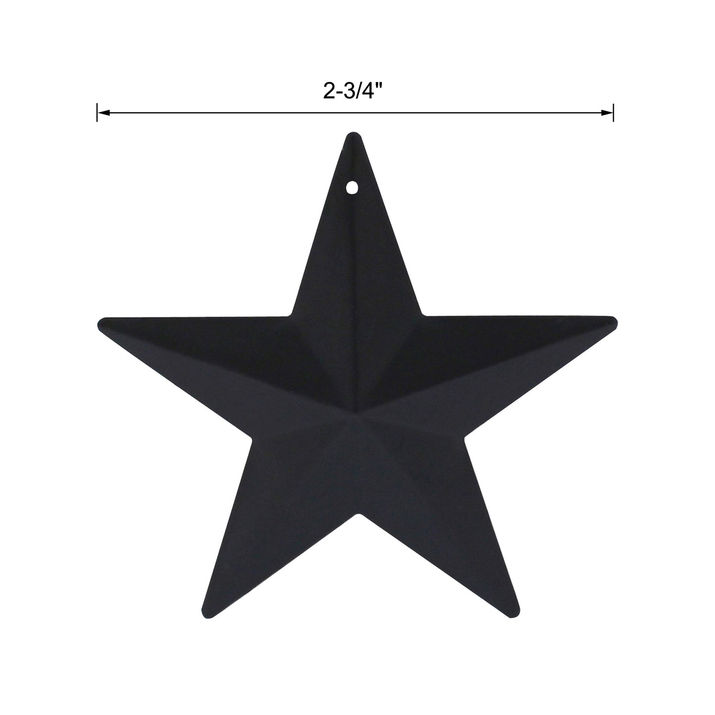CVHOMEDECO. Country Rustic Primitive Vintage Gifts Black Small Metal Barn Star Wall/Door Decor, 2.75 Inch, Set of 12.