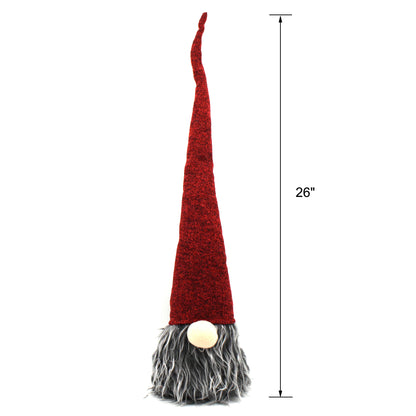 CVHOMEDECO. Handmade Swedish Gnome Plush Figurines Swedish Tomte for Home Décor, Winter Ornaments, Christmas and Holiday Party Decorations, 26 Inches, Red Hat