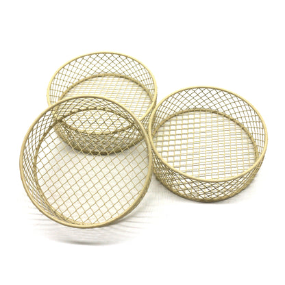 CVHOMEDECO. Mini Metal Wire Storage Baskets Desks & Shelves Organizer Trinkets Container, Great for Store Spices, Gifts or Giving. Set of 3.