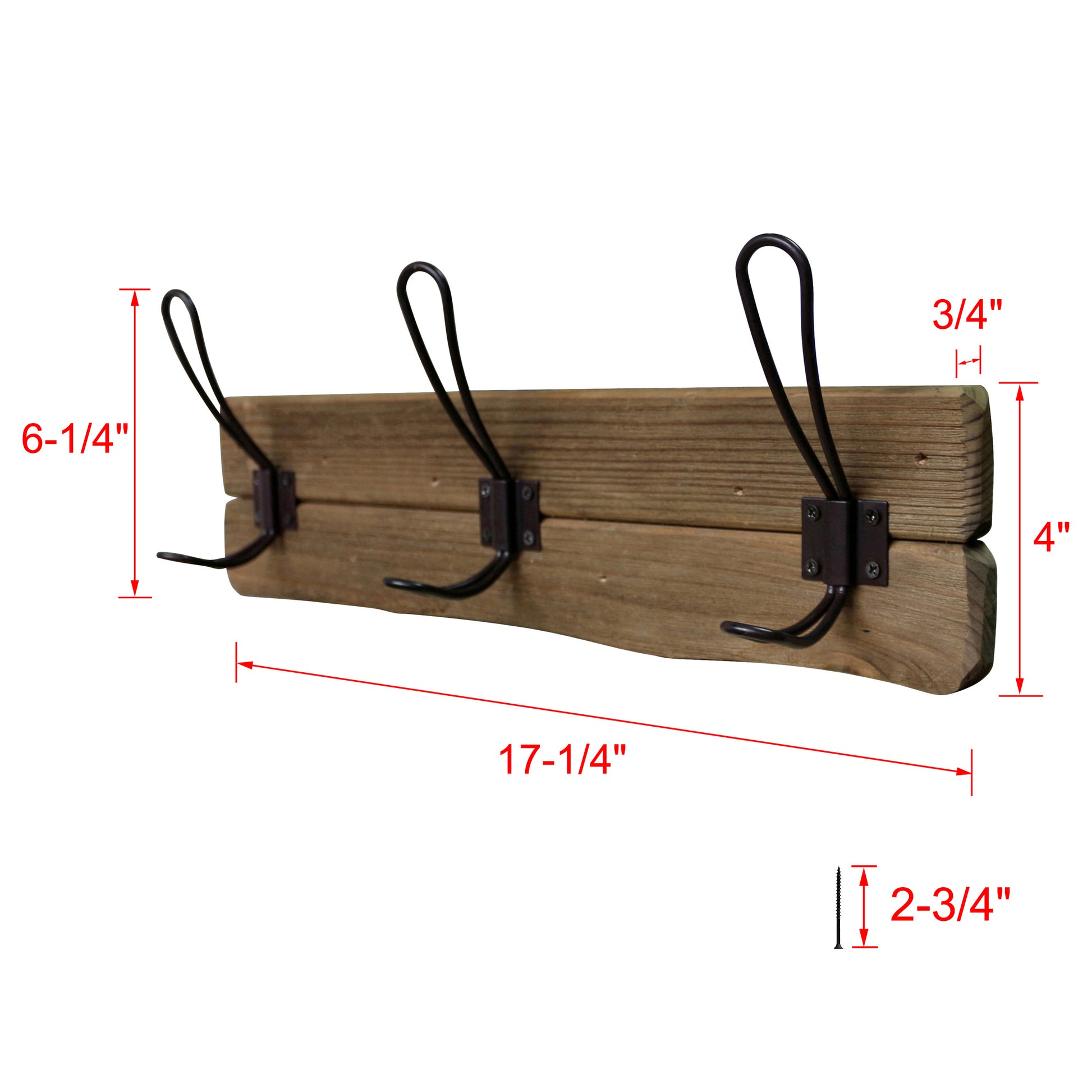 Wall coat rack  solid wood hooks