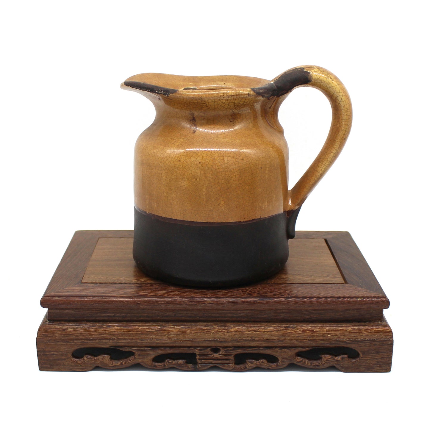 CVHOMEDECO. Primitives Rustic Rosewood Rectangle Display Stand Vase Pot Base Fishbowl Pedestal Stand. 9.5 Inch