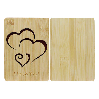 CVHOMEDECO. I Love You Card Greeting Cards Handmade with Natural Bamboo Wood, Idea Gifts for Wife, Him, Her or Just Because, Valentines Day Anniversary Birthdays Mother's Day Gift Card